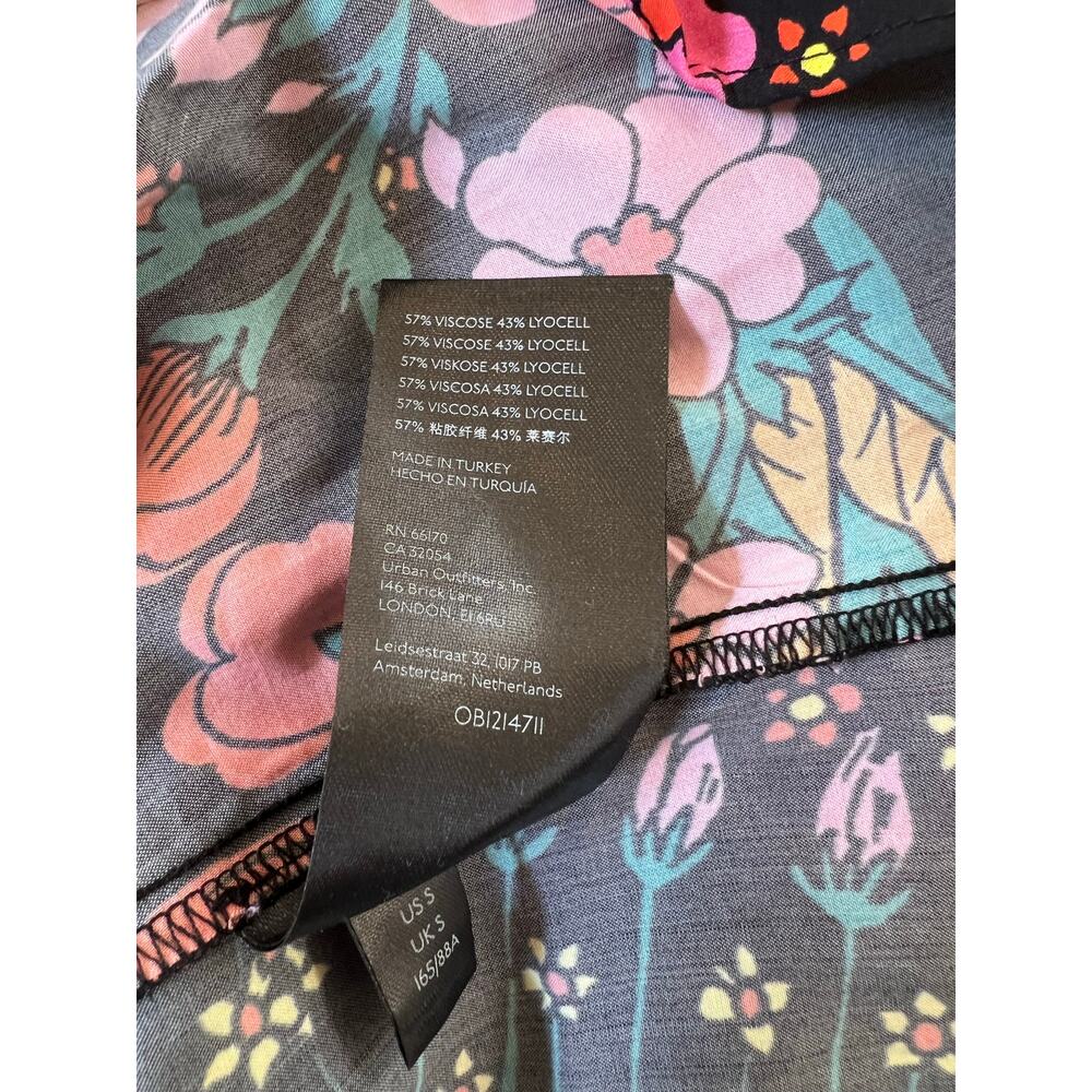 Free People Strawberry Fields Mini Dress Small Black Multicolor Boho Womens EUC - Picture 4 of 5
